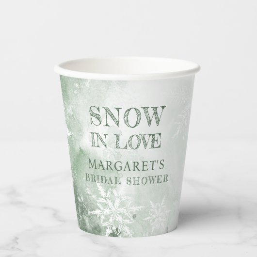 Bruiloftsfeest 'Sneeuw in liefde' Papieren Bekers (Voorkant)
