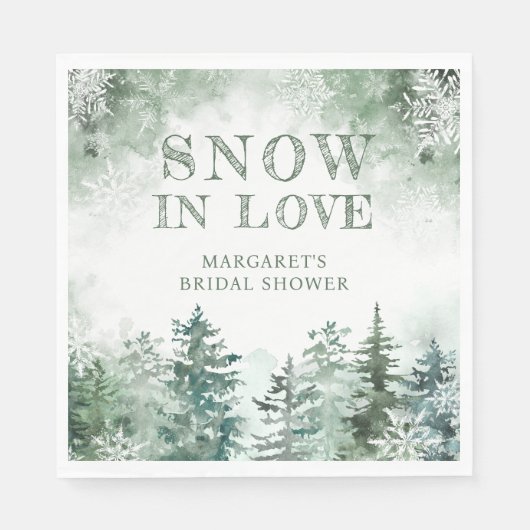 Bruiloftsfeest Snow in Love  Servet (Voorkant)