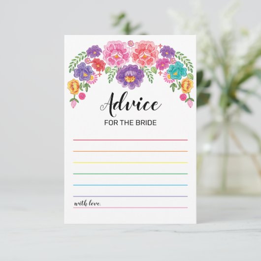 Bruiloftsfeest spel Advieskaarten Fiesta Kaart (Staand voorkant)