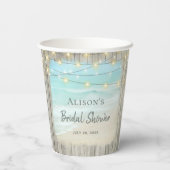 Bruiloftsfeest Strand Rustiek Houten Bruidsmeisjes Papieren Bekers (Achterkant)