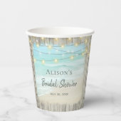 Bruiloftsfeest Strand Rustiek Houten Bruidsmeisjes Papieren Bekers (Voorkant)