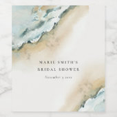 Bruiloftsfeest Strand Zeegolf Zands Strand Nautilu Wijn Etiket (Enkel label)