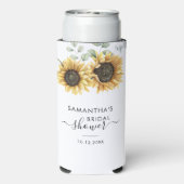 Bruiloftsfeest Sunflower Eucalyptus Script Seltzer Blikjeskoeler (Seltzer Achterkant)