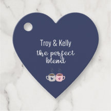 Bruiloftsfeest-tags met koffiethema