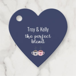 Bruiloftsfeest-tags met koffiethema bedankjes labels