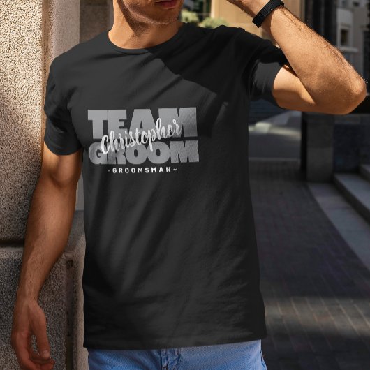 Bruiloftsfeest Team Bruidegom Aangepaste naam brui T-shirt