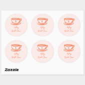 Bruiloftsfeest Thee Thema Whimsical Doodle Ronde Sticker (Vel)