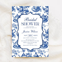Bruiloftsfeest Theepartij Blauw Witte Chinoiserie