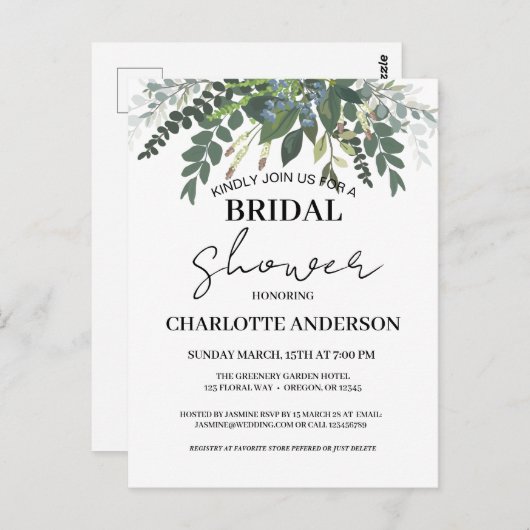 Bruiloftsfeest Tuin Loof Natuur Groen  Briefkaart (Voorkant / Achterkant)