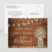 Bruiloftsfeest Uitgesteld Baby's Breath Metselwerk Briefkaart (Voorkant / Achterkant)