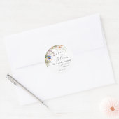 Bruiloftsfeest Uitnodiging "Liefde in Bloei" Arch Ronde Sticker (Envelop)