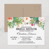 Bruiloftsfeest uitnodiging met succulenten, cactus (Voorkant / Achterkant)