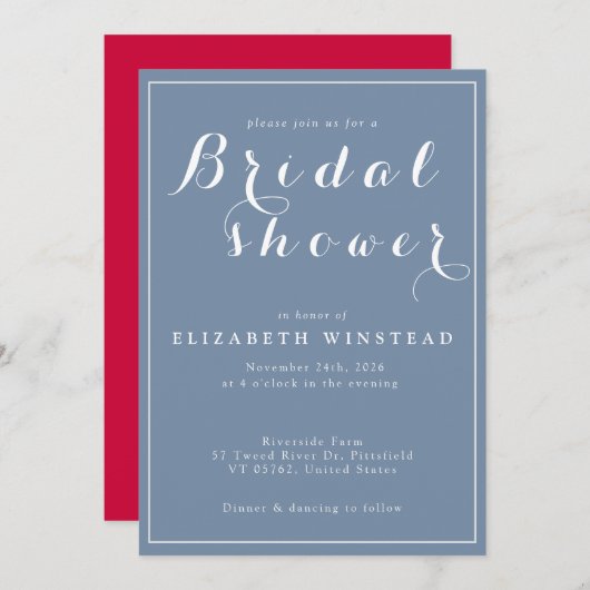 Bruiloftsfeest Uitnodiging - Mooie & Elegante (Voorkant / Achterkant)