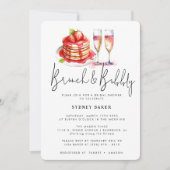Bruiloftsfeest Uitnodiging Roze Blush Brunch & Bub (Voorkant)