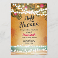 Bruiloftsfeest Uitnodiging 's Avonds in Havana Het
