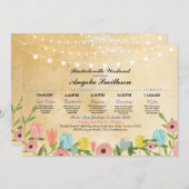 Bruiloftsfeest Verlichting Bloemen Itinerarium Vin (Voorkant / Achterkant)