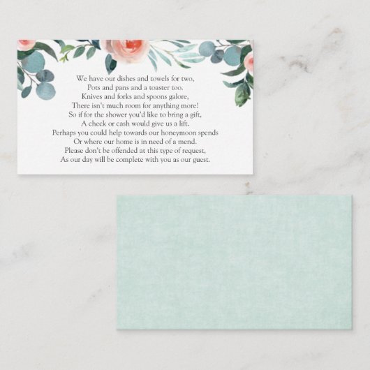 Bruiloftsfeest Verzoek Om Geld Informatiekaartje (Voorkant / Achterkant)