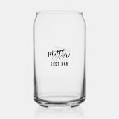 Bruiloftsfeest voor de getuige van de bruidegom blikvorm glas (Voorkant)