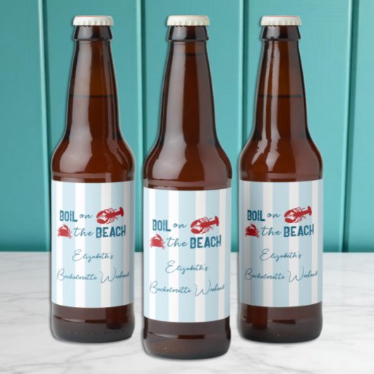 Bruiloftsfeest voor krab- en kreeftliefhebbers bier etiket