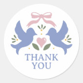 Bruiloftsfeest voor Liefdes Vogels Ronde Sticker (Voorkant)