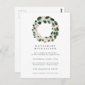 BRUILOFTSFEEST | Waterverf Krans Uitnodiging (Voorkant / Achterkant)