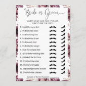 Bruiloftsfeest Wie kent het koppel het beste? spel Kaart (Voorkant)