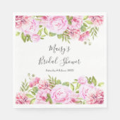 Bruiloftsfeest Wild Roos Bloemen Servet (Voorkant)