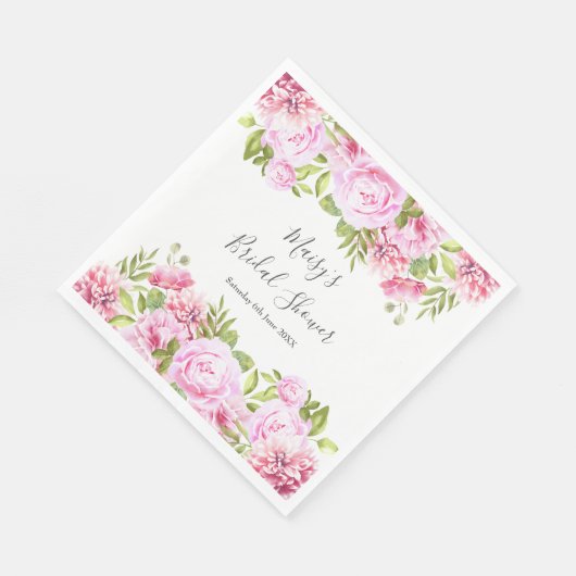 Bruiloftsfeest Wild Roos Bloemen Servet (Hoek)