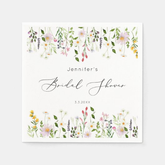 Bruiloftsfeest wildbloemen servet (Voorkant)