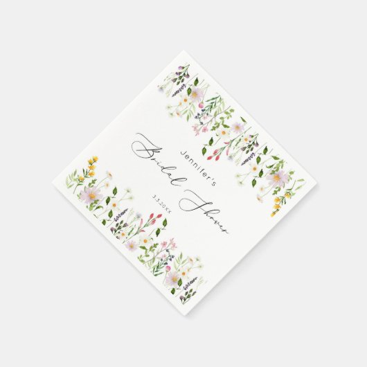 Bruiloftsfeest wildbloemen servet (Hoek)