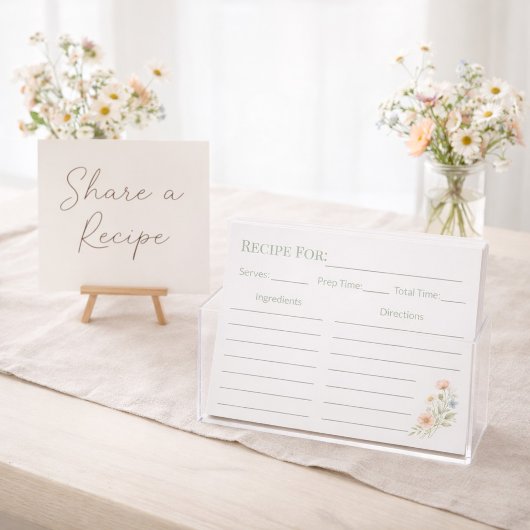 Bruiloftsfeest Wilde Bloem Receptkaart