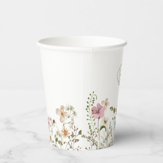 Bruiloftsfeest Wildflower Lente Papieren Bekers (Rechts)