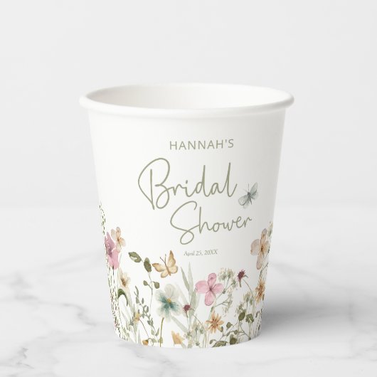 Bruiloftsfeest Wildflower Lente Papieren Bekers (Voorkant)