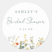 Bruiloftsfeest Wildflower Ronde Sticker (Voorkant)