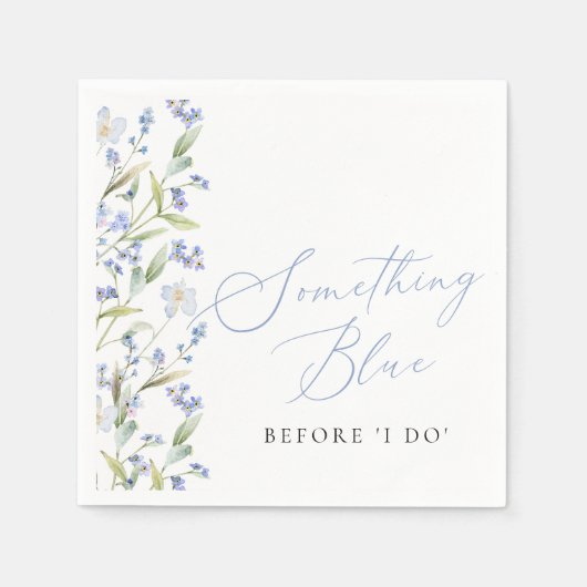 Bruiloftsfeest Wildflower Something Blue Servet (Voorkant)