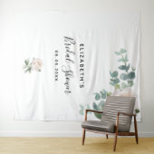 Bruiloftsfeest witte eucalyptus groen elegantes wandkleed (In Situ (horizontaal))