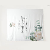 Bruiloftsfeest witte eucalyptus groen elegantes wandkleed (Voorkant (horizontaal))