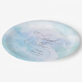 Bruiloftsfeest 'Ze Is Op Wolkjes' Papieren Bordje (Gekanteld)