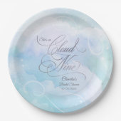 Bruiloftsfeest 'Ze Is Op Wolkjes' Papieren Bordje (Voorkant)
