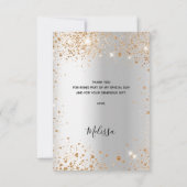 Bruiloftsfeest zilver goud glitters glamour bedankkaart (Achterkant)