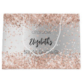 Bruiloftsfeest zilver roze goud naam groot cadeauzakje (Voorkant)