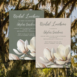 Bruiloftsfeest Zuidelijke Magnolia Bloemen Uitnodi Kaart