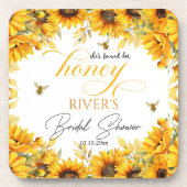 Bruiloftsfeestfavor 'Ze vond haar honing' Bier Onderzetter (Voorkant)