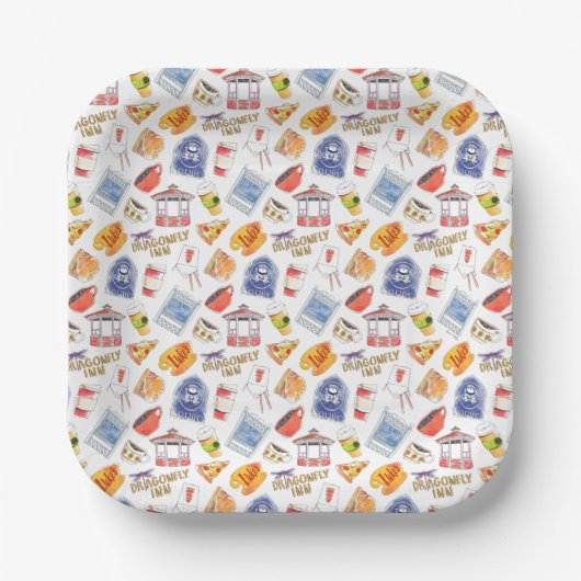 Bruiloftsfeestje à la Gilmore Girl Papieren Bordje (Voorkant)