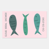 Bruiloftsfeestje aan zee Bruidsfeestje Mooie Visse Rechthoekige Sticker (Voorkant)