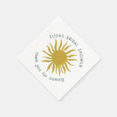 Bruiloftsfeestje aan zee Schattig zon PERSONALISER Servet (Hoek)