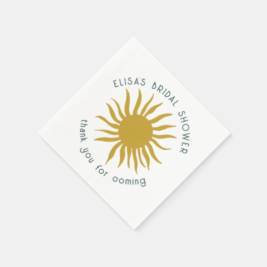 Bruiloftsfeestje aan zee Schattig zon PERSONALISER Servet (Hoek)