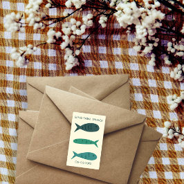 Bruiloftsfeestje aan zee Schattige vissen MAAK ZEL Rechthoekige Sticker