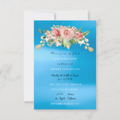 Bruiloftsfeestje Blauwe Geschilderde Bloem Waterve Kaart (Voorkant)