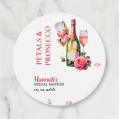 Bruiloftsfeestje 'Bloemblaadjes en Prosecco' Bedankjes Labels (Voorkant)